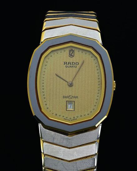 No Reserve - Rado Diastar Quartz 27MM Gold Dial Two-Tone Steel Bracelet (160.0216.3)