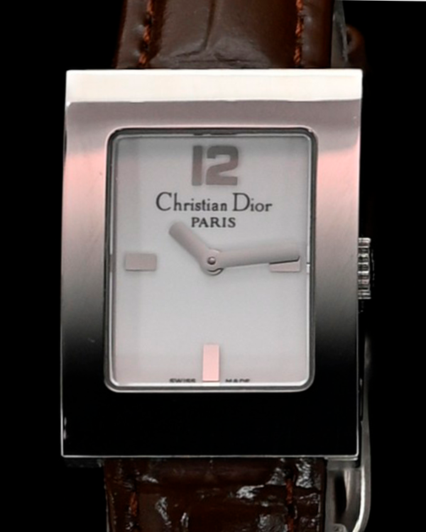 No Reserve - Dior Malice 19MM Quartz White Dial Aftermarket Leather Strap (D78-109)