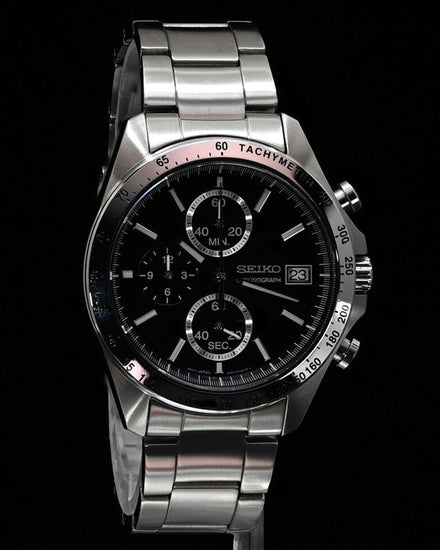 No Reserve - 2026 Seiko Spirit 40MM Quartz Black Dial Steel Bracelet (SBTR005)
