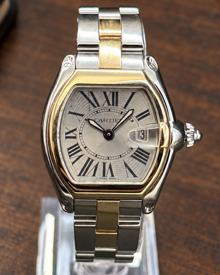 2007 Cartier Roadster de Cartier 30MM Quartz Silver Dial Two-Tone Bracelet (W62026Y4)