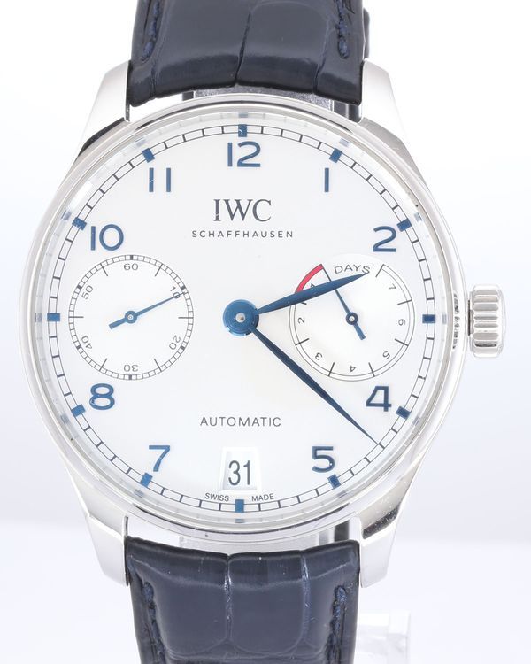 2016 IWC Schaffhausen Portugieser 7 Days 42.3MM Silver Dial Leather Strap (IW500705)