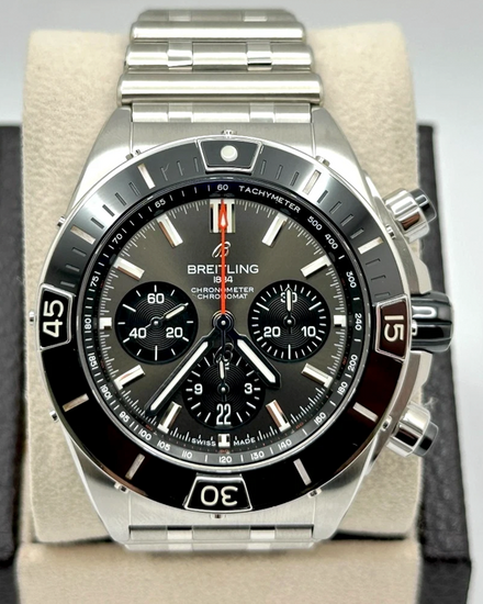 2022 Breitling Super Chronomat B01 44MM Black Dial Steel Bracelet (AB0136)