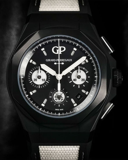 2026 Girard Perregaux Laureato Absolute Lugano L.E. 44MM Black Dial Rubber Strap (81060-21-2010-FH7A)