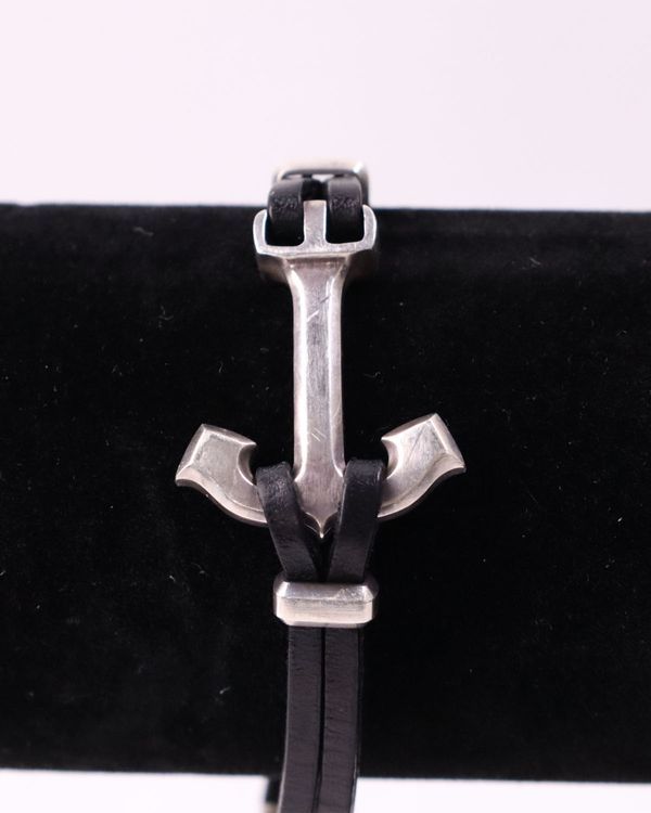 David Yurman Bracelet Maritime Anchor 7.75IN Sterling Silver Leather (Bracelet)