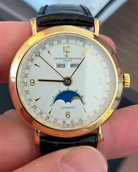 Vacheron Constantin Historiques Triple Calendar 36MM White Dial Leather Strap (47050/000J-4)