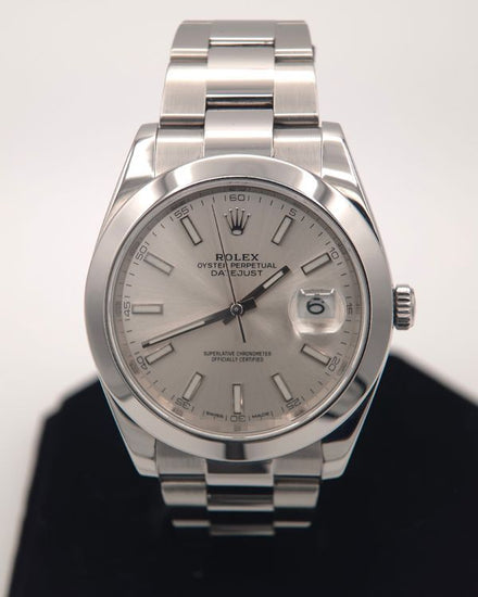 No Reserve - Rolex Datejust 41MM Silver Dial Oyster Bracelet (126300)