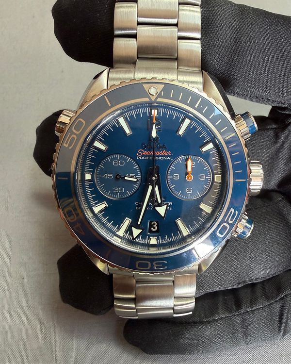 2019 Omega Seamaster Planet Ocean 600M 45.5MM Blue Dial Titanium Bracelet (232.90.46.51.03.001)