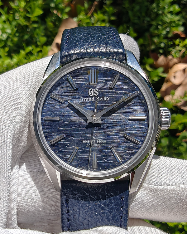 2026 Grand Seiko Evolution 9 Collection "Moonlit Birch Bark" 38.6MM Blue Dial Leather Strap (SLGW007G)