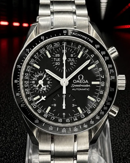 No Reserve - Omega Speedmaster Day-Date 39MM Black Dial Steel Bracelet (3520.50.00)