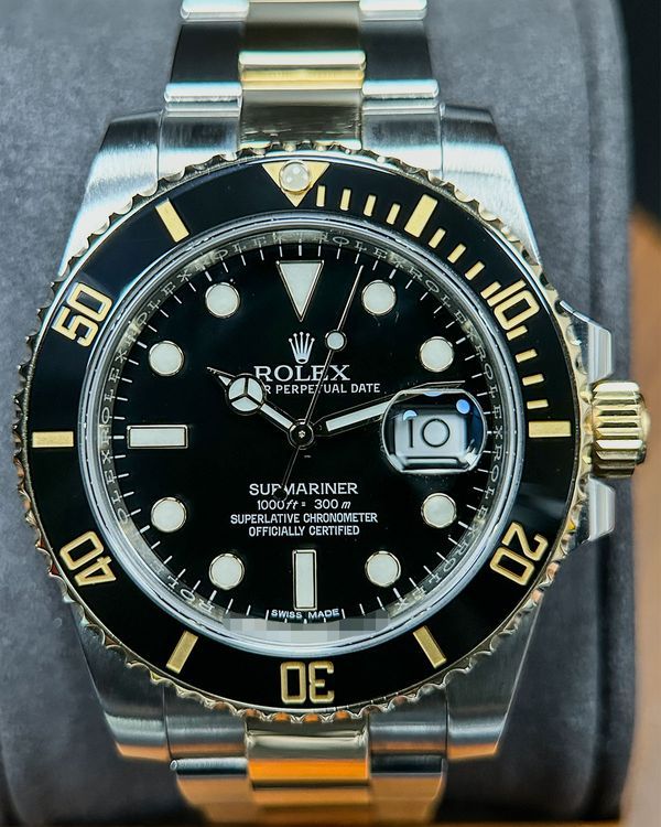 No Reserve - 2015 Rolex Submariner Date 40MM Black Dial Two-Tone Oyster Bracelet (116613LN)