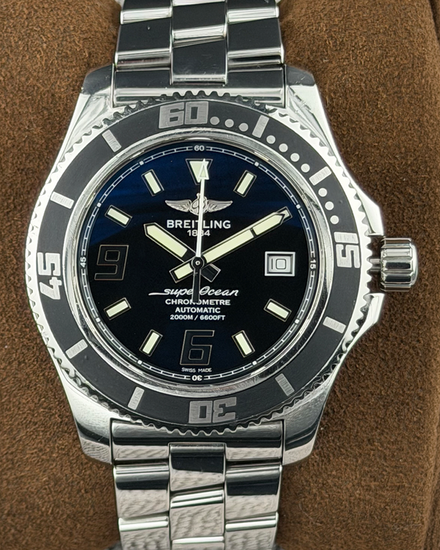 2015 Breitling Superocean 44MM Black Dial Steel Bracelet (A1739102)