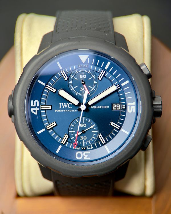2021 IWC Schaffhausen Aquatimer Chronograph "Laureaus Sport Foundation" L. E. 45MM Blue Dial Rubber Strap (IW379507)