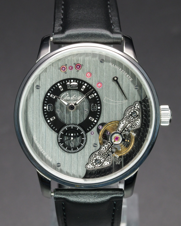 No Reserve - 2015 Glashütte Original PanoInverse XL 42MM Grey Dial Leather Strap (1-66-06-04-22-05)