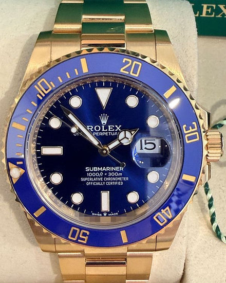 2025 Rolex Submariner Date "Bluesy" 41MM Blue Dial Yellow Gold Oyster Bracelet (126618LB)