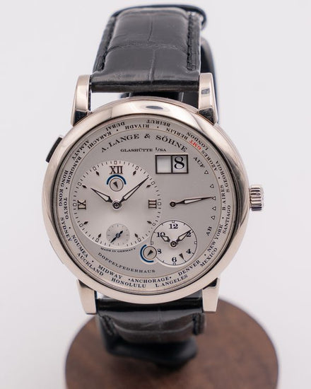 A. Lange & Söhne Lange 1 Time Zone 41.9MM Silver Dial Leather Strap (116.039)