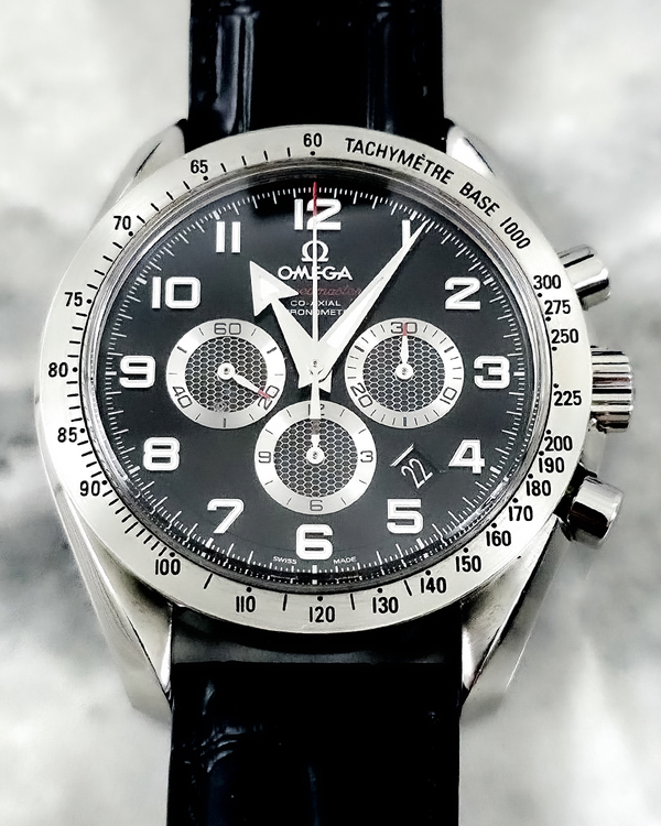 No Reserve - 2021 Omega Speedmaster Broad Arrow 44.25MM Black Dial Leather Strap (321.13.44.50.01.001)