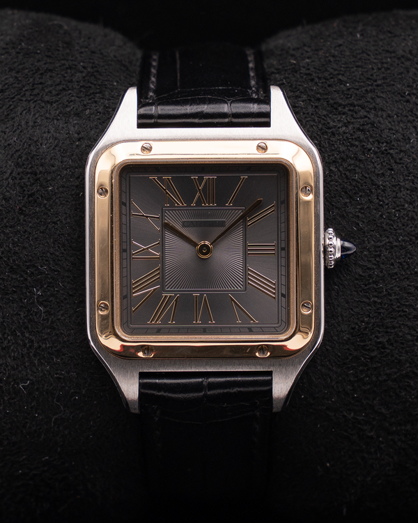 2023 Cartier Santos Dumont 43.5MM Quartz Grey Dial Leather Strap (W2SA0028)