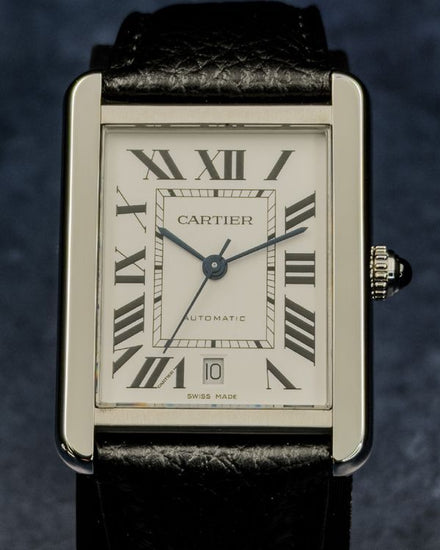 2015 Cartier Tank Solo XL 41MM Silver Dial Leather Strap (W5200027)