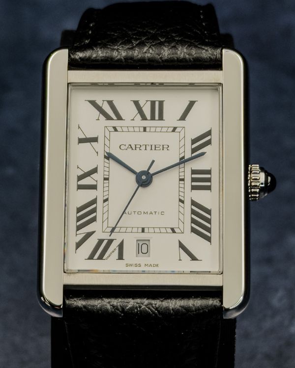 2015 Cartier Tank Solo XL 41MM Silver Dial Leather Strap (W5200027)