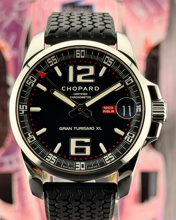No Reserve - Chopard Mille Miglia Gran Turismo XL 44MM Black Dial Rubber Strap (168997-3001)