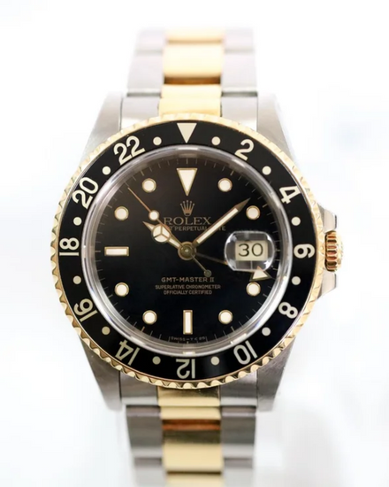 1991 Rolex GMT-Master II 40MM Black Dial Two-Tone Oyster Bracelet (16713)