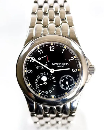 1999 Patek Philippe Neptune 37MM Black Dial Steel Bracelet (5085/1A)
