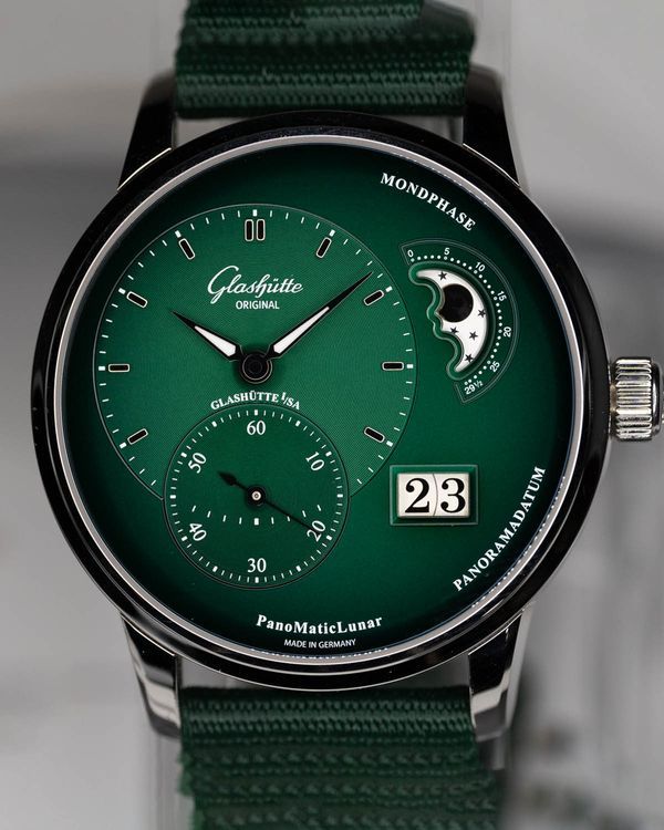 2025 Glashütte Original PanoMaticLunar XL 40MM Green Dial Leather Strap (1-90-02-13-32-31)