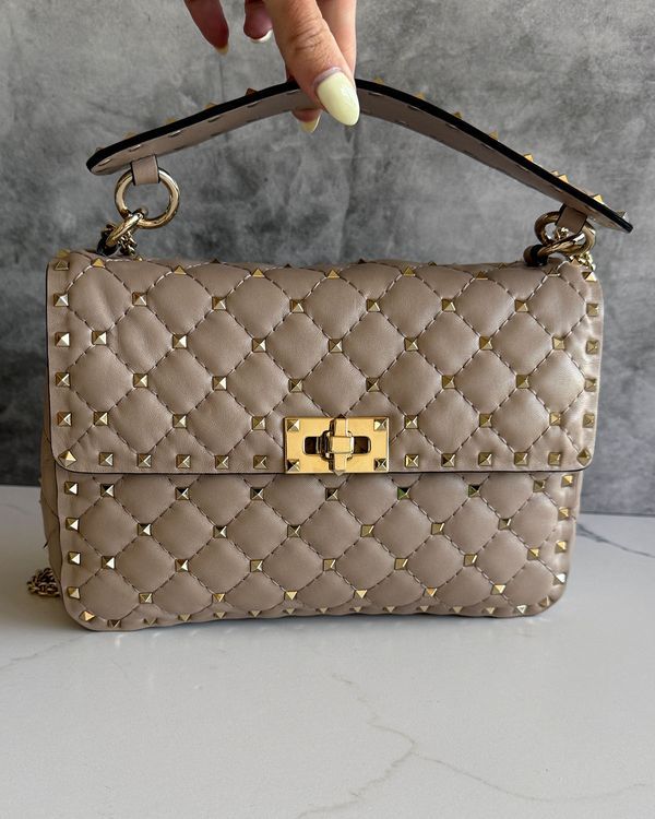Valentino Garavani Rockstud Spike Supple Nappa Lambskin Gold-Tone Hardware (Bag)