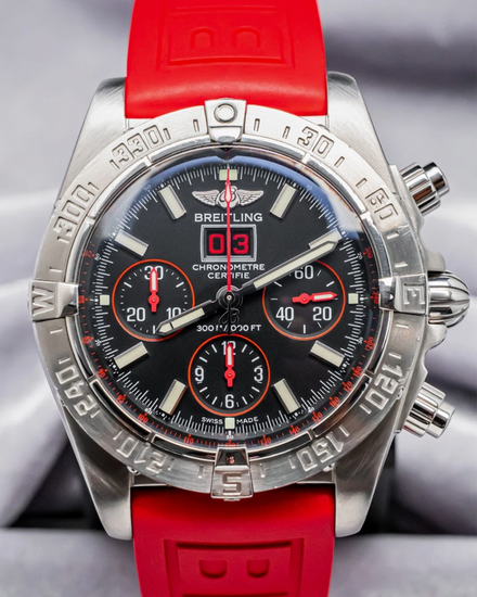 Breitling Chronomat Blackbird 44MM Black Dial Rubber Strap (A44359)