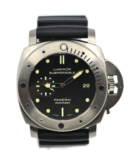 2012 Panerai Luminor Submersible 1950 3 Days 47MM Black Dial Rubber Strap (PAM00305)