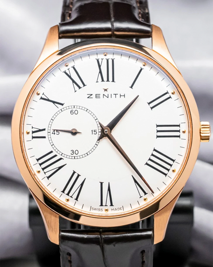 Zenith Elite Ultra Thin 40MM Silver Dial Leather Strap (18.2010.681/11.C498)