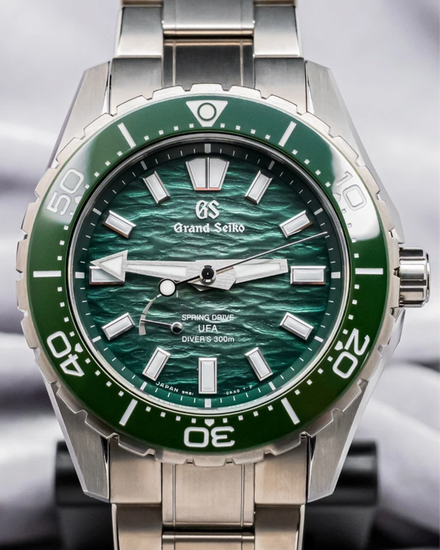 Grand Seiko Evolution 9 "U.F.A. Ushio" 40.8MM Green Dial Titanium Bracelet (SLGB025)