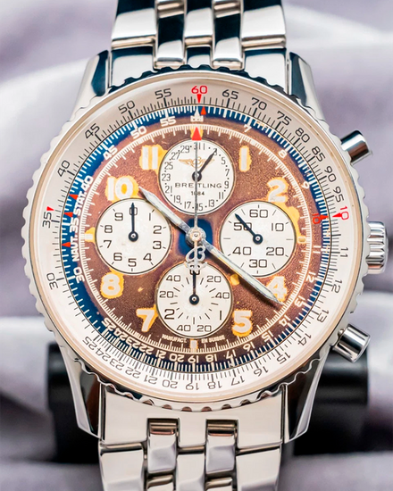 Breitling Navitimer Airborne 38MM Blue Patined Dial Steel Bracelet (A33030)