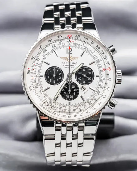 Breitling Navitimer Heritage "Panda" 43MM White Dial Steel Bracelet (A35340)