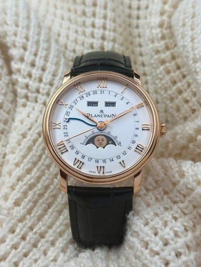 2023 Blancpain Villeret Quantième Complet 40MM White Dial Leather Strap (6654-3642-55B)