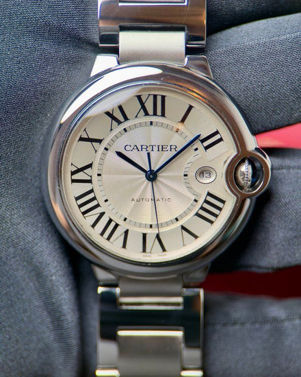 Cartier Ballon Bleu 42MM Silver Dial Steel Bracelet (3765)
