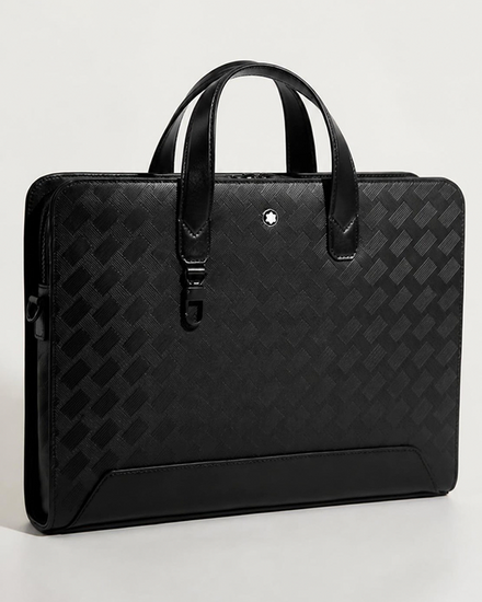 No Reserve - 2025 Montblanc Thin Briefcase Black Leather (Briefcase)