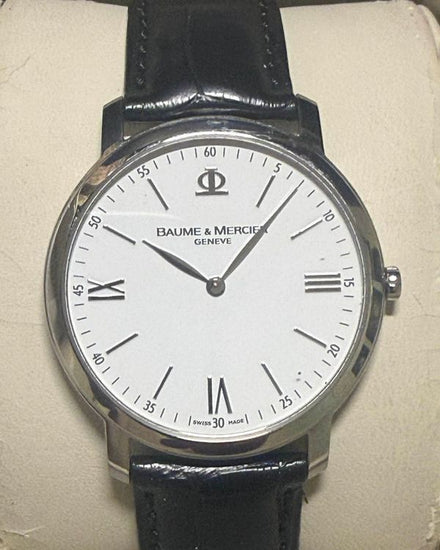 Baume & Mercier Classima 39MM Quartz Silver Leather Strap (M0A08849)