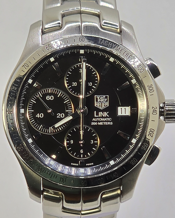 2011 Tag Heuer Link Calibre 16 42MM Black Dial Steel Bracelet (CJF2110.BA0594)
