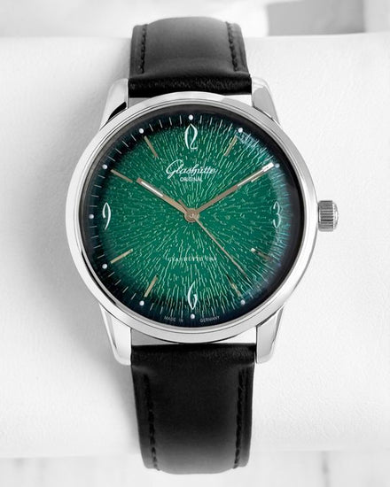 2018 Glashütte Original Sixties 39MM Green Dial Leather Strap (1-39-52-03-02-04)