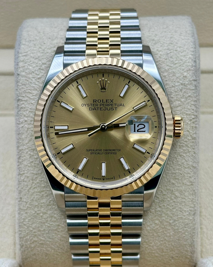 2024 Rolex Datejust 36MM Champagne Dial Two-Tone Jubilee Bracelet (126233)
