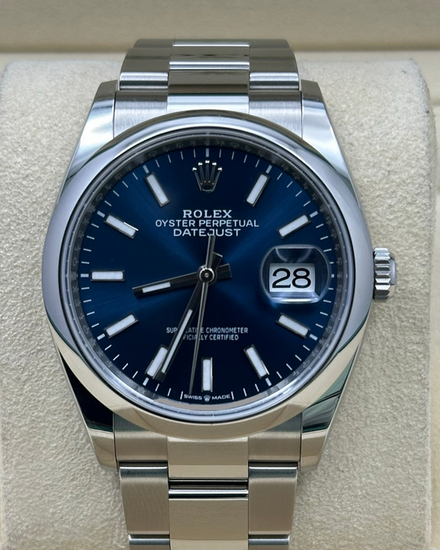 2025 Rolex Datejust 36MM Blue Dial Oyster Bracelet (126200)
