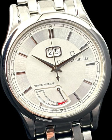 Carl F. Bucherer Manero Big Date 40MM Silver Dial Steel Bracelet (00.10905.08.13.21)