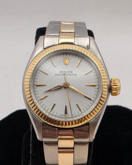 1962 Rolex Oyster Perpetual 24MM White Dial Two-Tone Oyster Bracelet (6619)