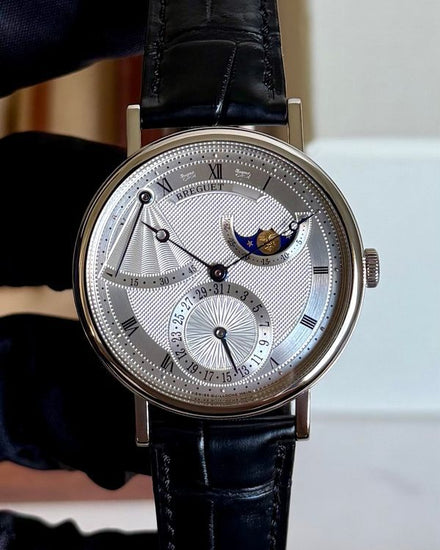 2019 Breguet Classique Phase de Lune 39MM Silver Dial Leather Strap (7137BB/11/9V6)