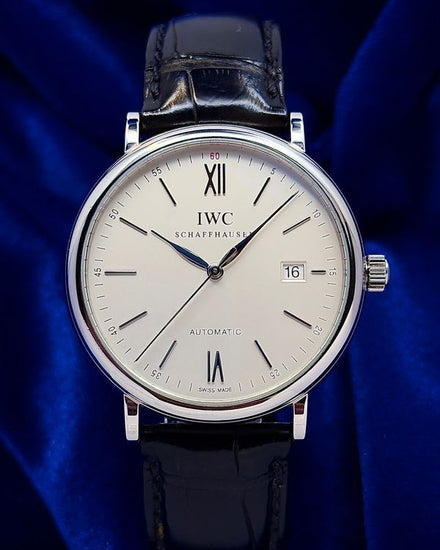 No Reserve - IWC Schaffhausen Portofino 40MM Silver Dial Leather Strap (IW356501)