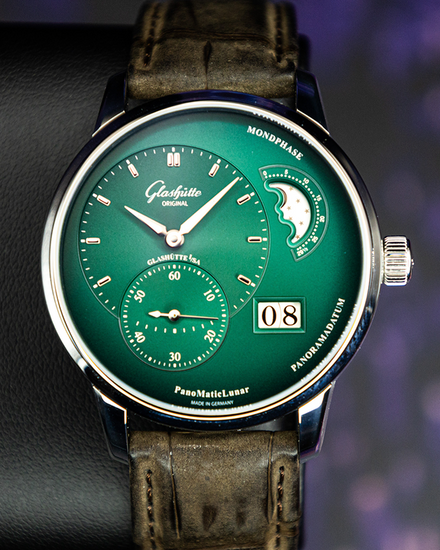 No Reserve - 2026 Glashütte Original PanoMaticLunar 40MM Green Dial Leather Strap (1-90-02-13-32-62)