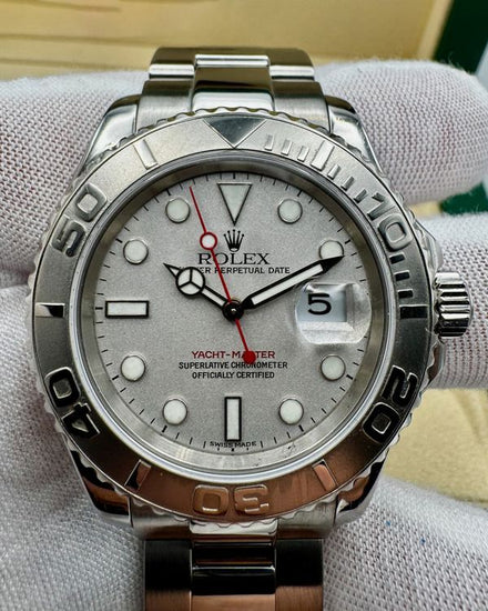 2005 Rolex Yacht-Master Platinum Bezel 40MM Silver Dial Oyster Bracelet (16622)