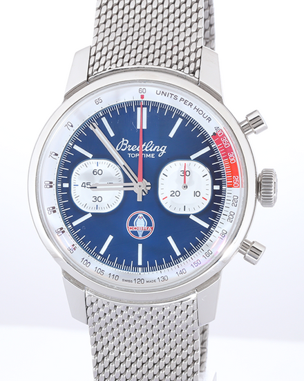No Reserve - 2025 Breitling Top Time Chronograph  "Shelby Cobra" 41MM Blue Dial Steel Bracelet (AB0176)