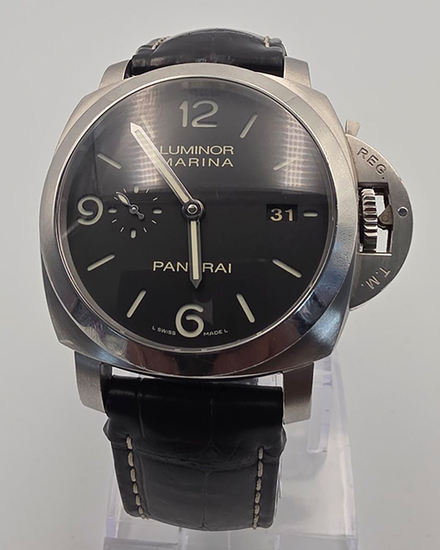No Reserve - 2013 Panerai Luminor Marina 1950 3 Days 44MM Black Dial Leather Strap (PAM00312)